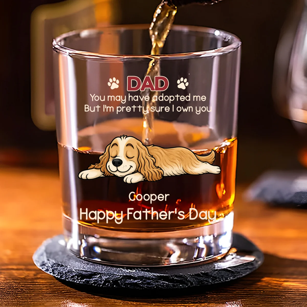 I Own You For Sure Retro Ver - Personalized Custom Whiskey Glass - Image 6