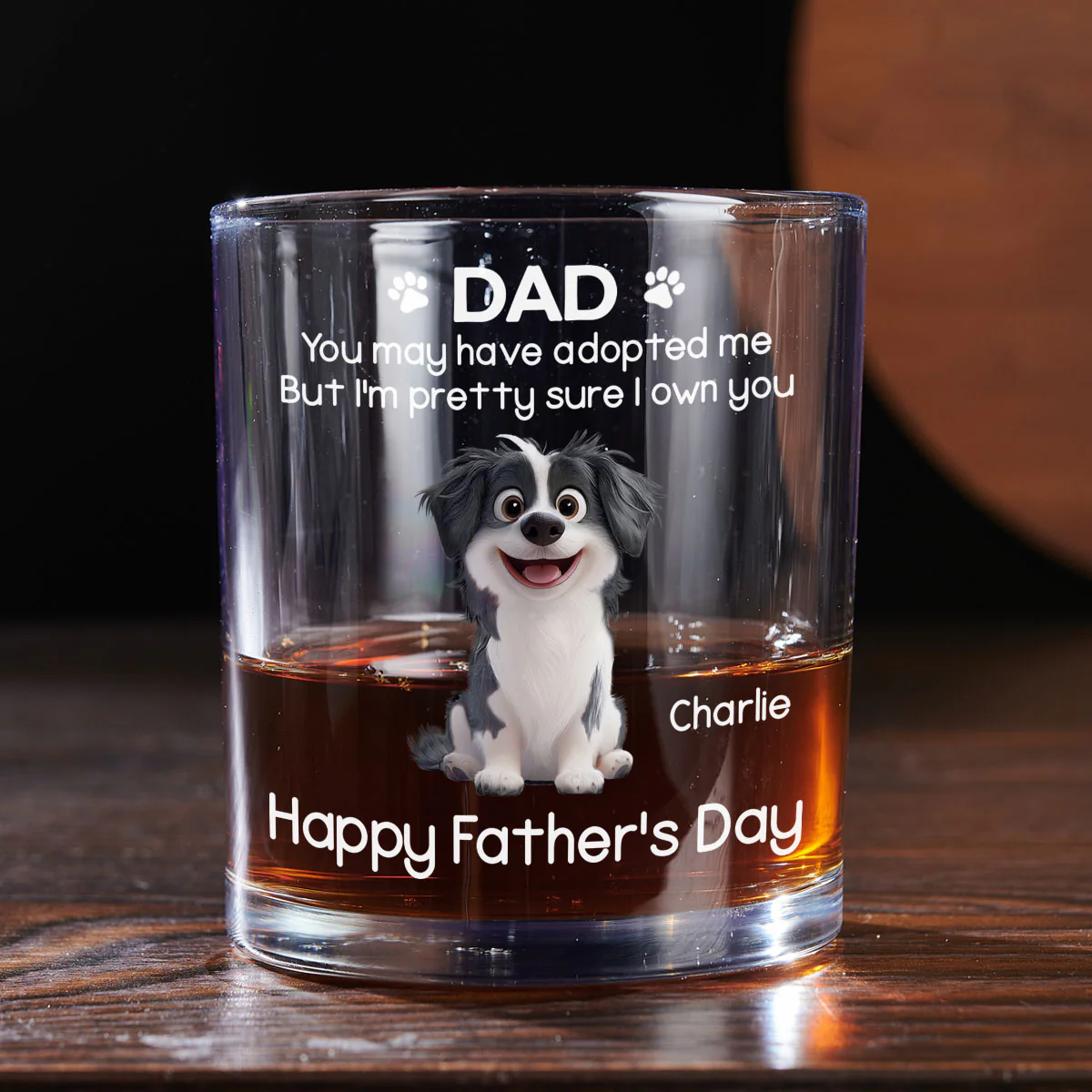 I Own You For Sure Sitting - Personalized Custom Whiskey Glass