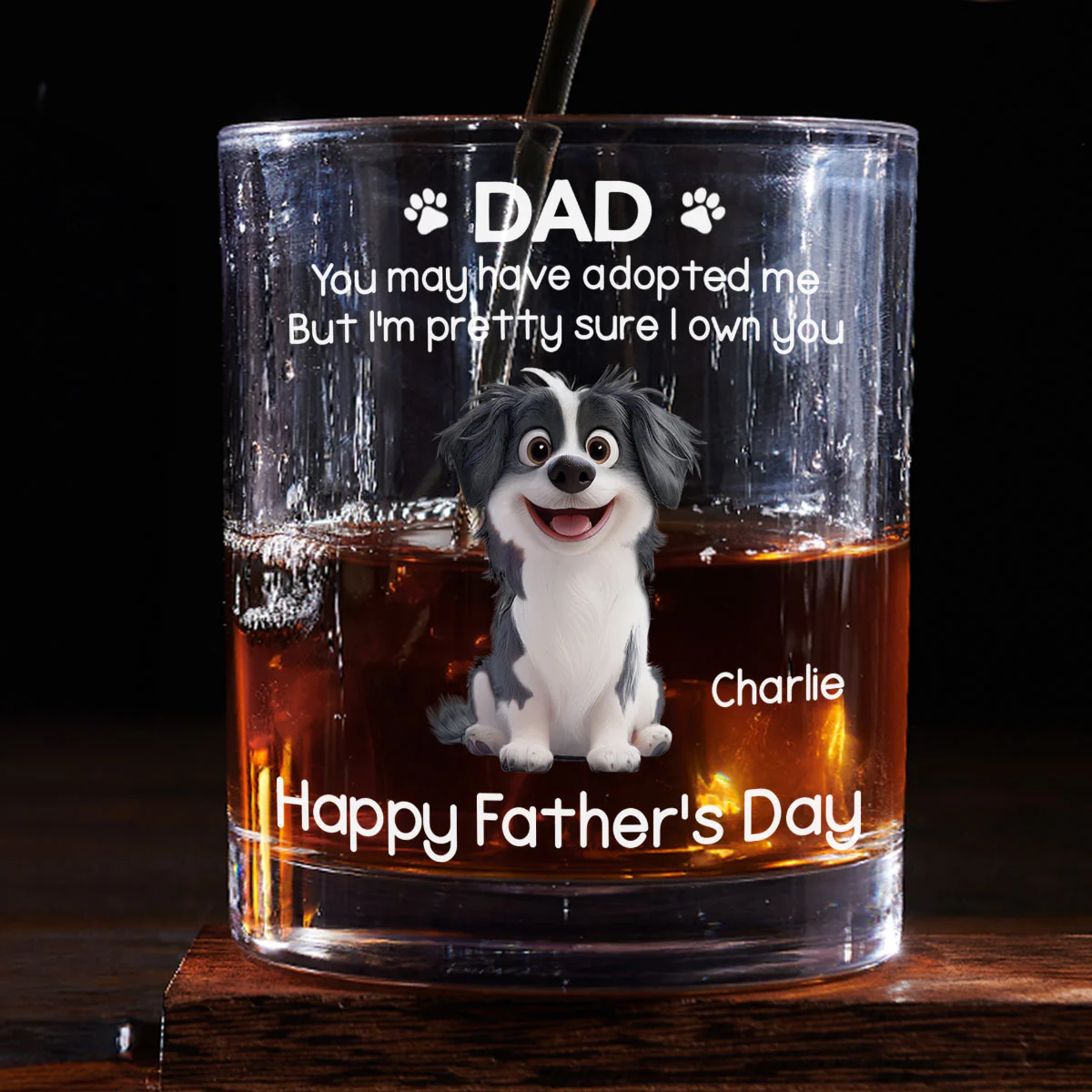 I Own You For Sure Sitting - Personalized Custom Whiskey Glass - Image 2