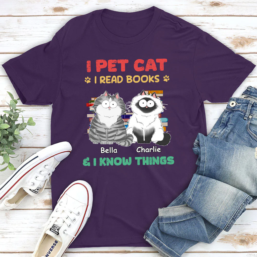 I Pet Cats - Personalized Custom Unisex T-shirt - Image 2