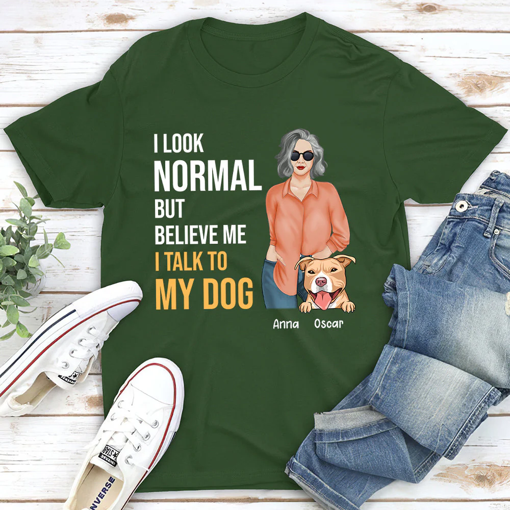 I Talk To Dog - Personalized Custom Unisex T-shirt - Image 3