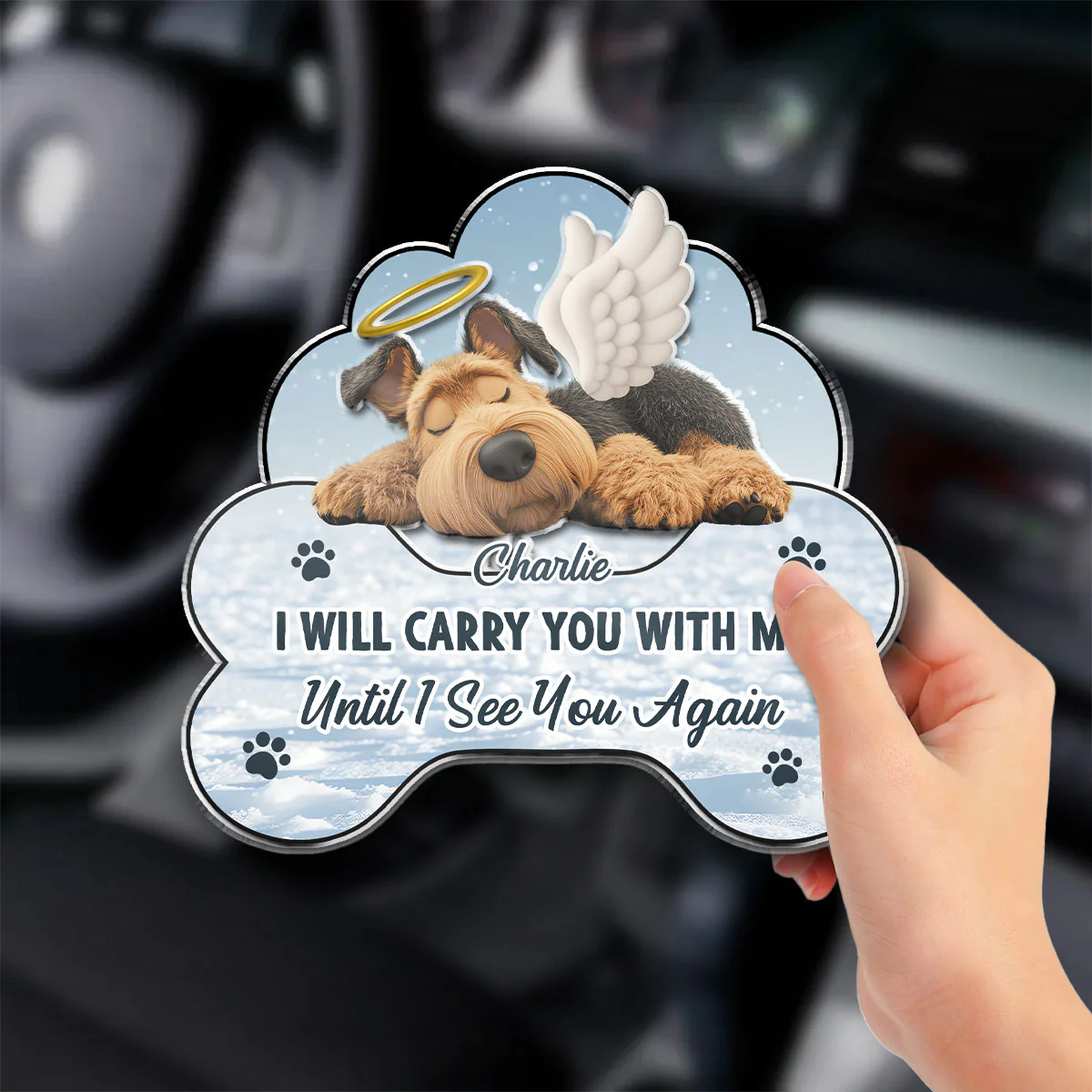 I Will Carry You With Me - Personalized Custom Acrylic Car Visor Clip - Image 2