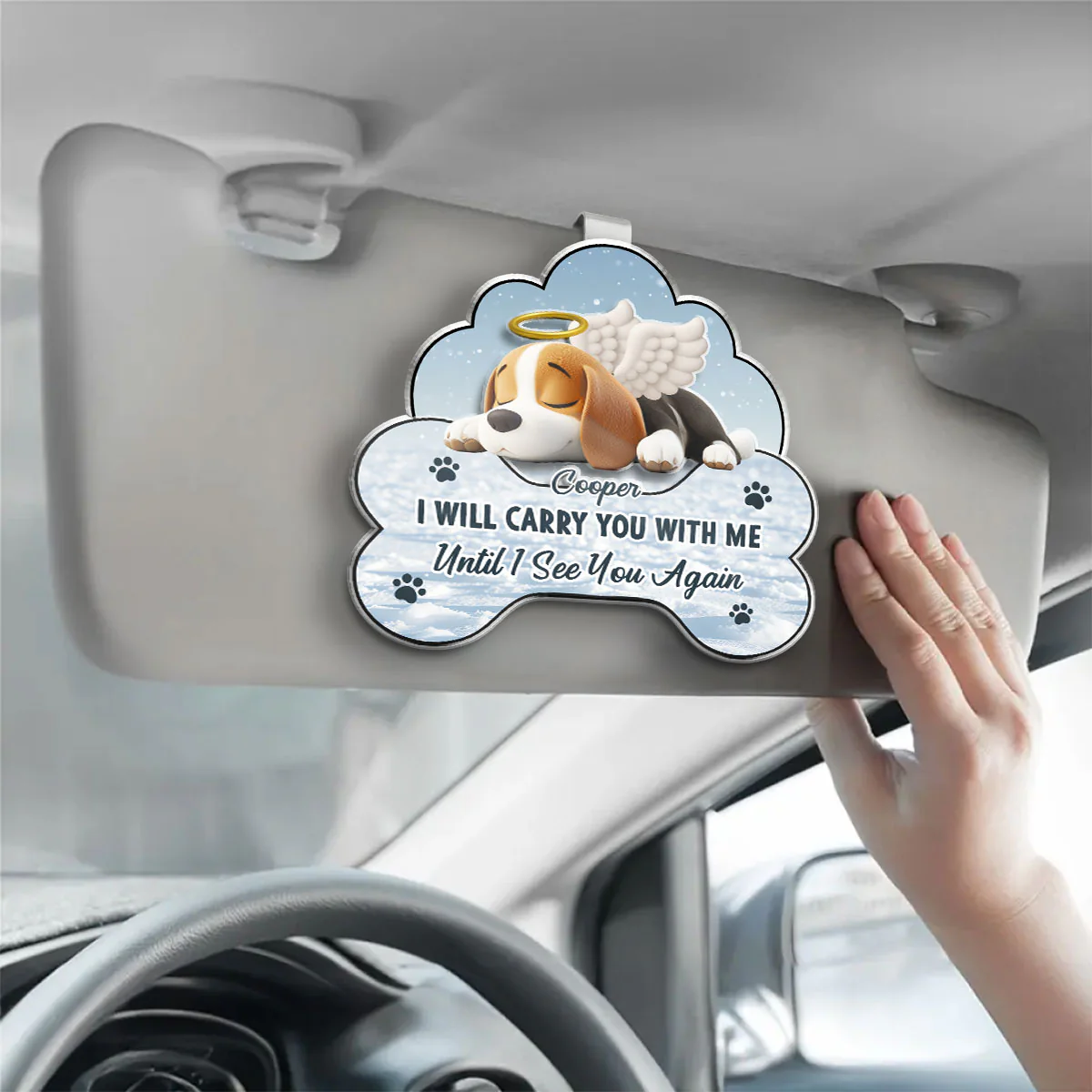 I Will Carry You With Me - Personalized Custom Acrylic Car Visor Clip - Image 3