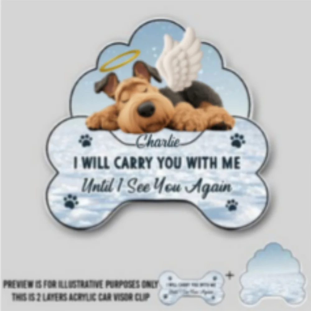 I Will Carry You With Me - Personalized Custom Acrylic Car Visor Clip - Image 6