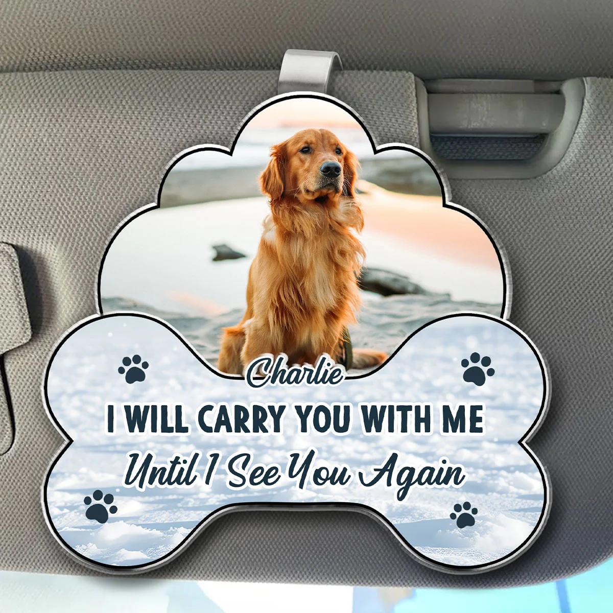 I Will Carry You With Me Photo - Personalized Custom Acrylic Car Visor Clip