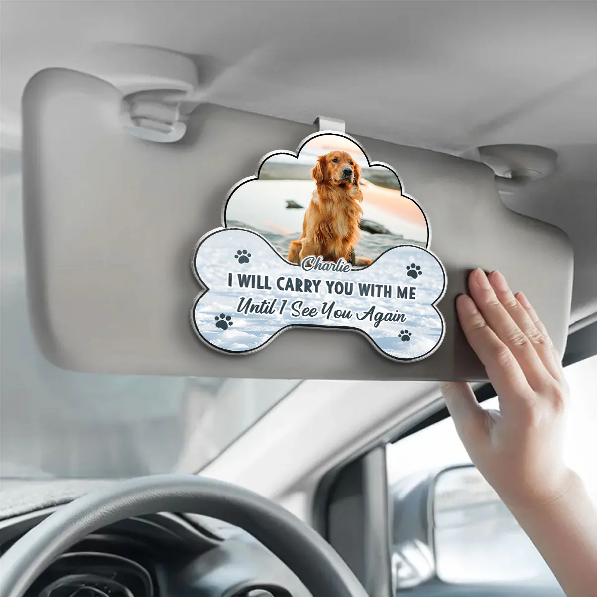 I Will Carry You With Me Photo - Personalized Custom Acrylic Car Visor Clip - Image 3