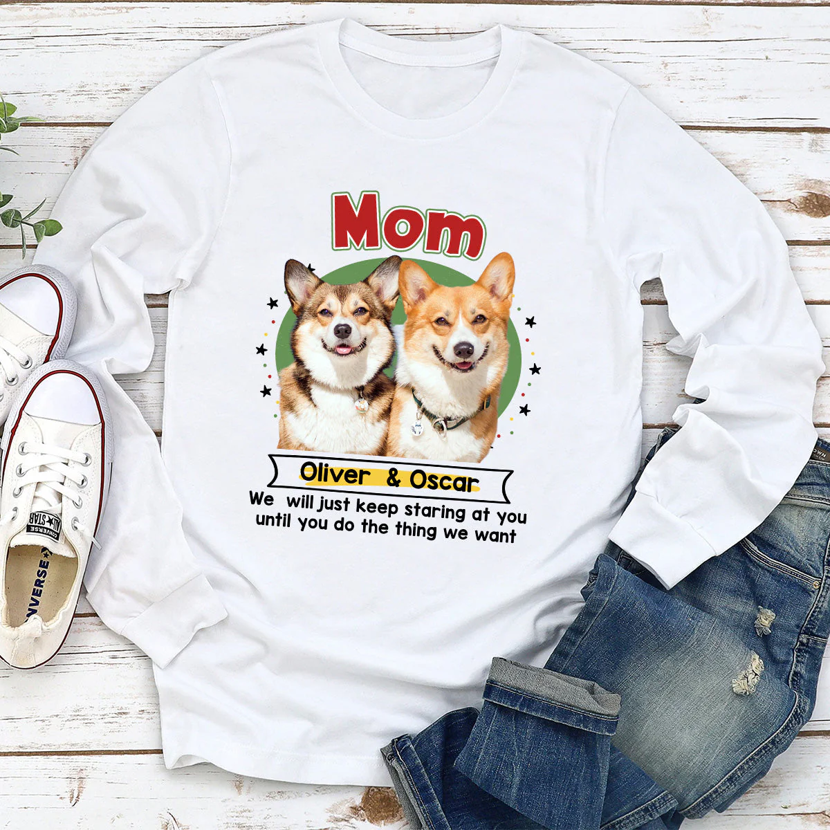 I Will Just Keep Staring At You Photo - Personalized Custom Long Sleeve T-shirt - Image 2