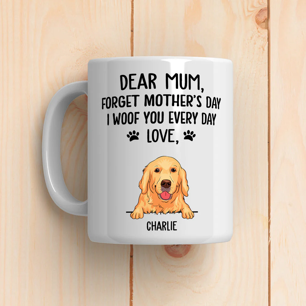 I Woof You Dog Mom - Personalized Custom Coffee Mug - Image 2