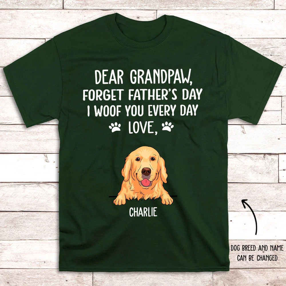I Woof You Grandpaw - Personalized Custom Unisex T-shirt - Image 3