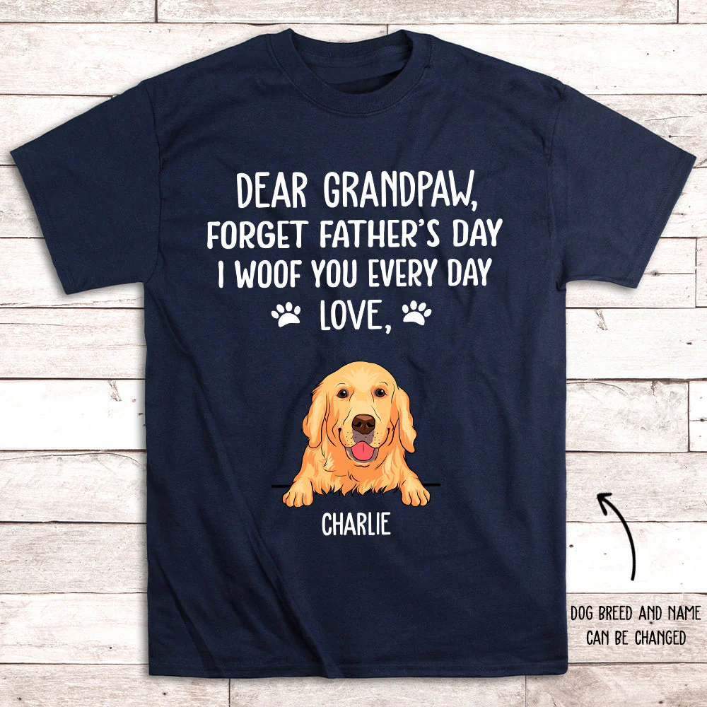 I Woof You Grandpaw - Personalized Custom Unisex T-shirt - Image 4