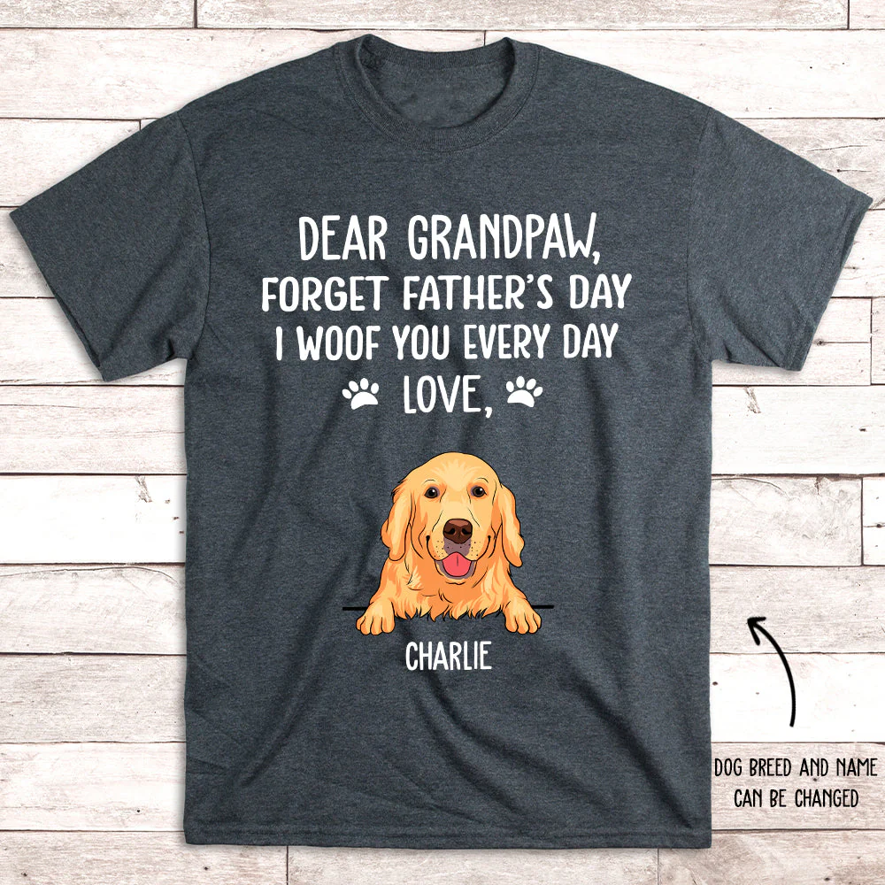 I Woof You Grandpaw - Personalized Custom Unisex T-shirt - Image 5