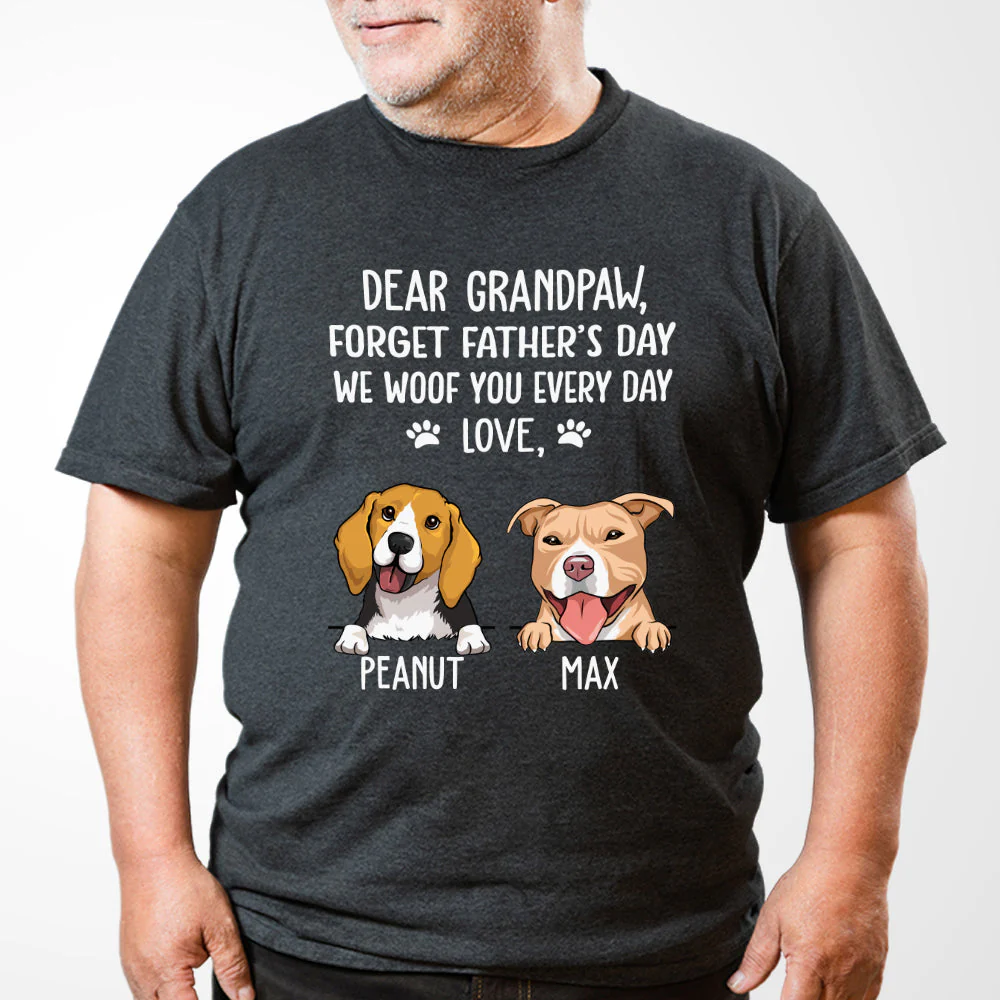 I Woof You Grandpaw - Personalized Custom Unisex T-shirt - Image 6