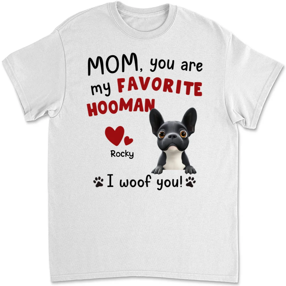 I Woof You Mom Cartoon - Personalized Custom Unisex T-Shirt - Image 5