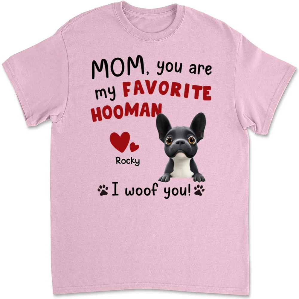 I Woof You Mom Cartoon - Personalized Custom Unisex T-Shirt - Image 8