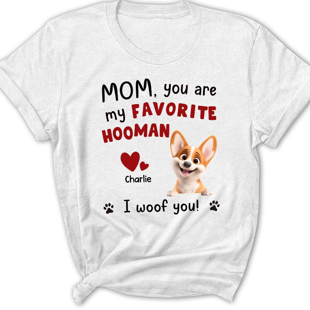 I Woof You Mom Cartoon - Personalized Custom Women's T-Shirt