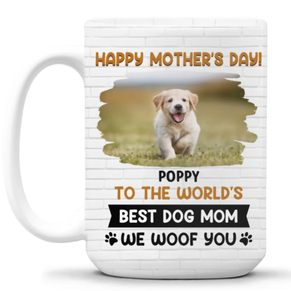 I Woof You Mommy Photo - Personalized Custom Coffee Mug - Image 11