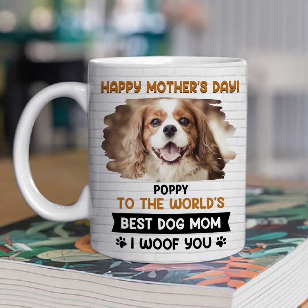 I Woof You Mommy Photo - Personalized Custom Coffee Mug - Image 2