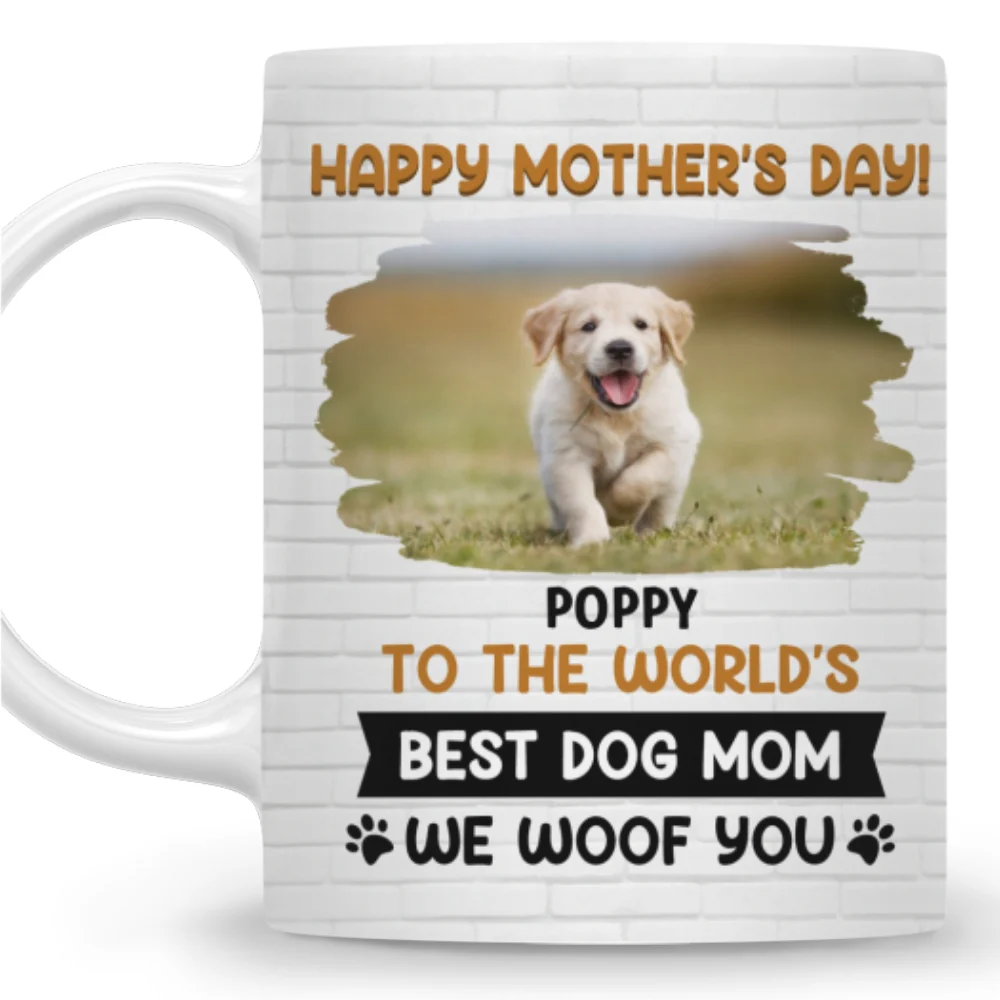 I Woof You Mommy Photo - Personalized Custom Coffee Mug - Image 7