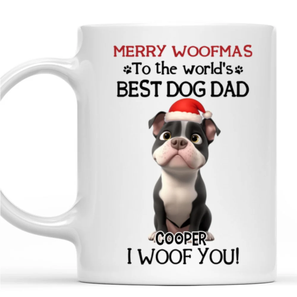 I Woof You The Best Christmas - Personalized Custom Coffee Mug - Image 6