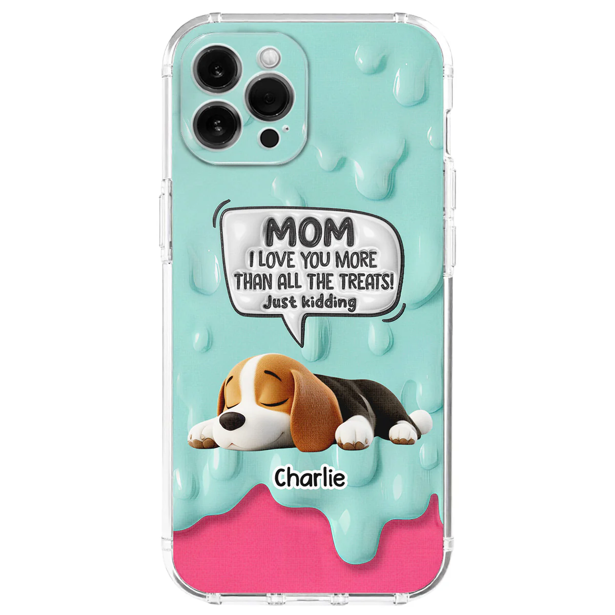 Ice Cream Lovely Dogs - Personalized Custom 3D Inflated Effect Phone Case