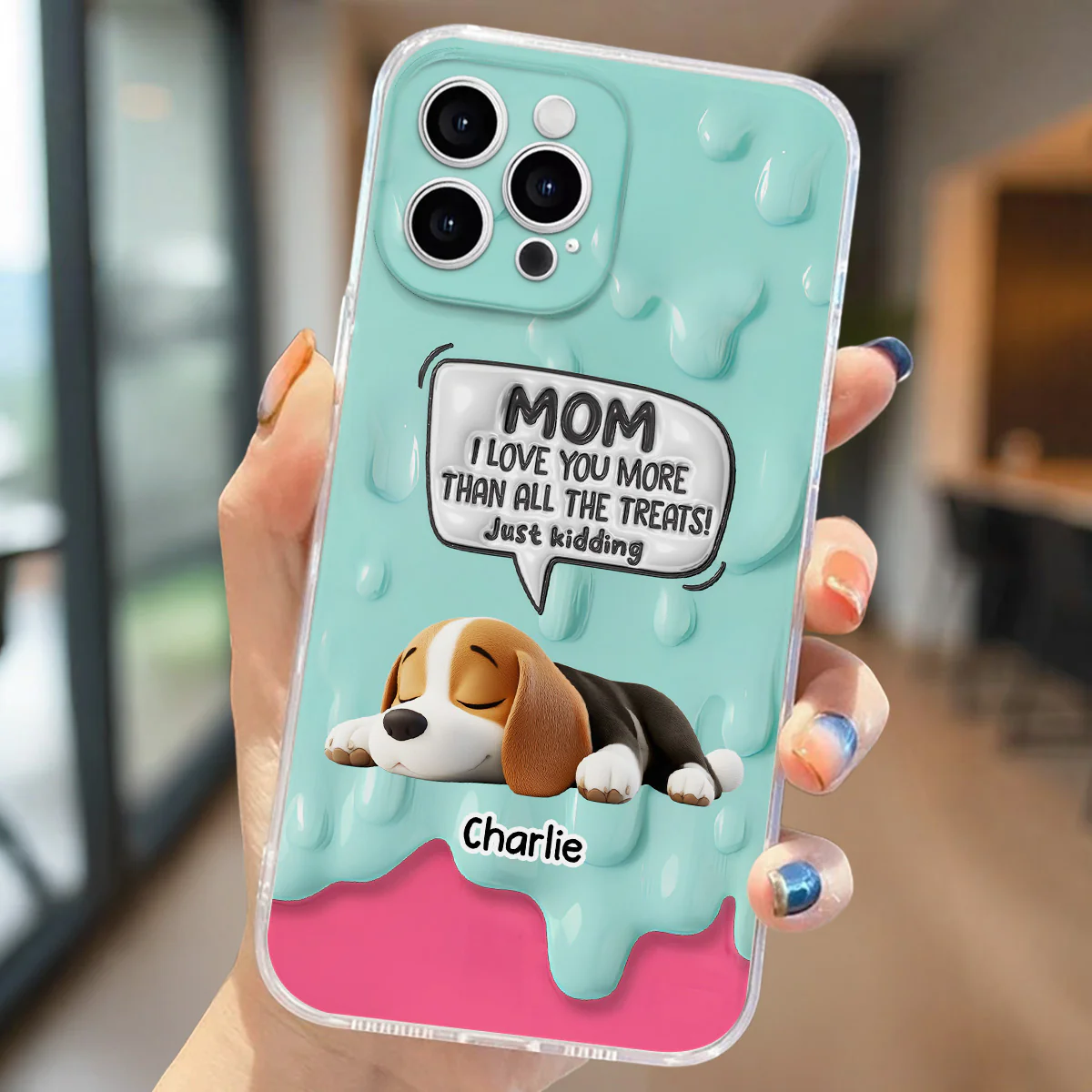 Ice Cream Lovely Dogs - Personalized Custom 3D Inflated Effect Phone Case - Image 4