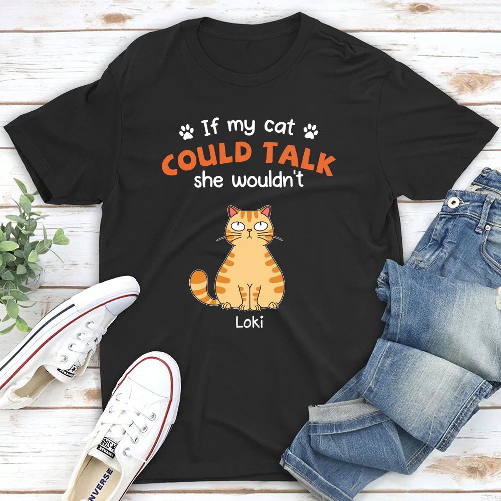 If My Cats Could Talk - Personalized Custom Unisex T-shirt - Image 2