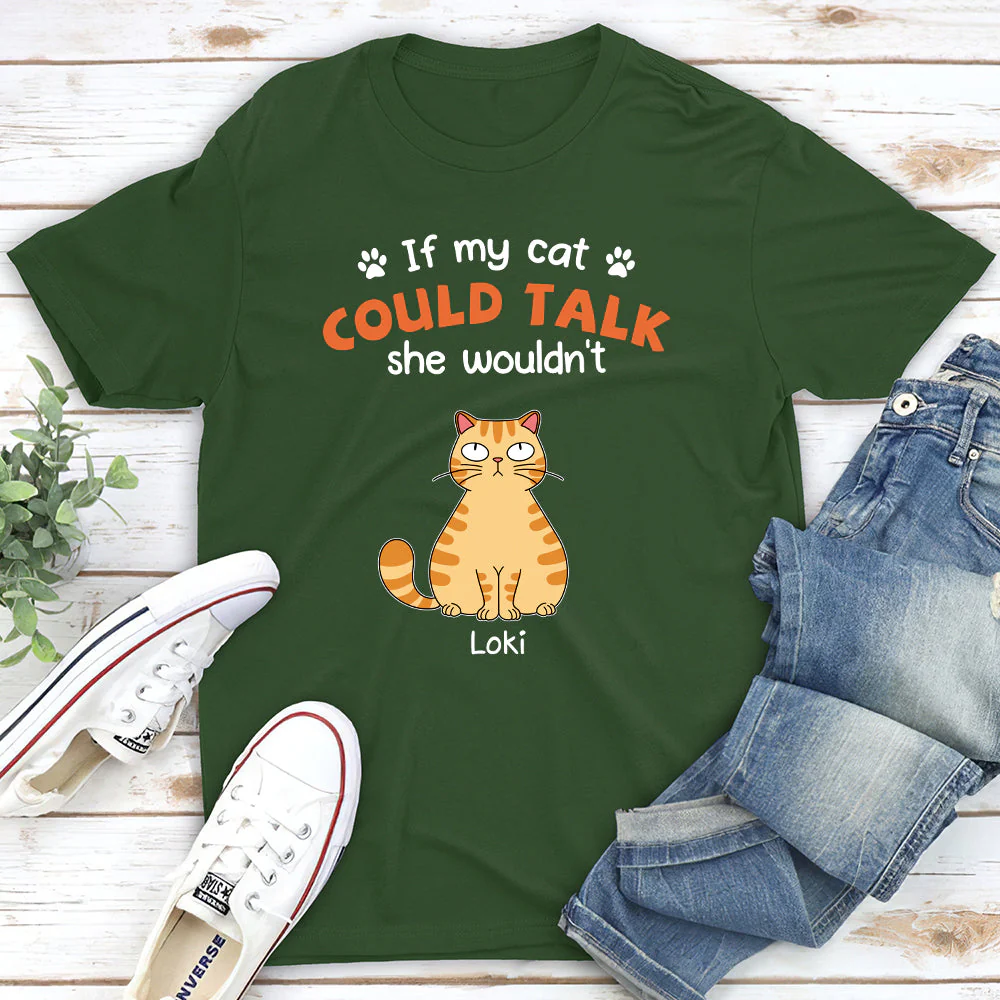 If My Cats Could Talk - Personalized Custom Unisex T-shirt - Image 3