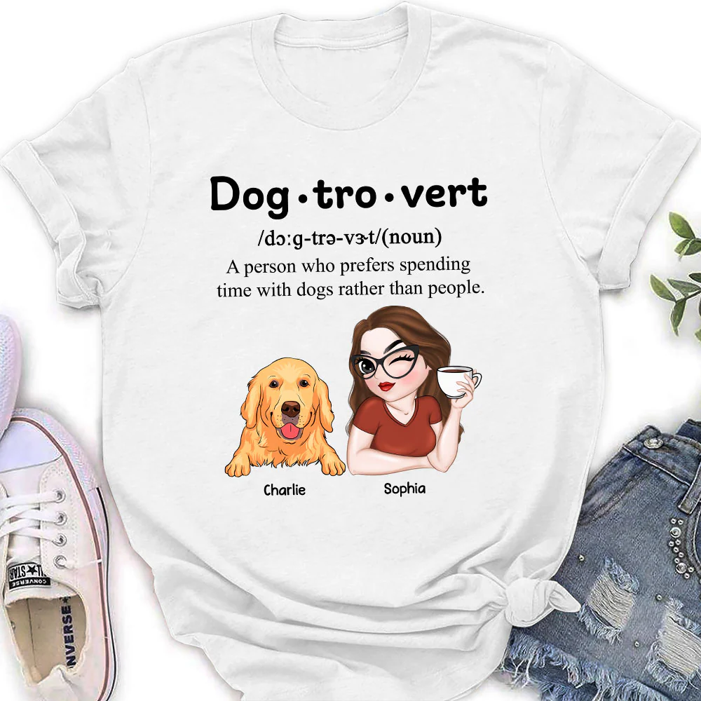 Im A Dogtrovert - Personalized Custom Women T-shirt - Image 2