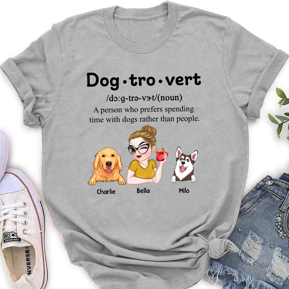 Im A Dogtrovert - Personalized Custom Women T-shirt - Image 3
