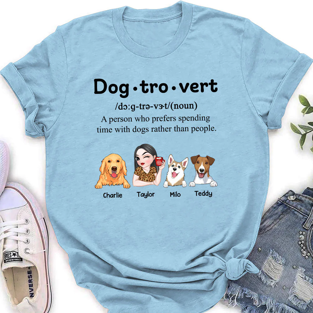 Im A Dogtrovert - Personalized Custom Women T-shirt - Image 4