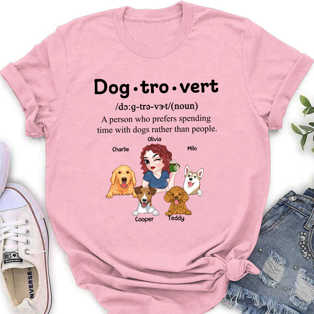 Im A Dogtrovert - Personalized Custom Women T-shirt - Image 5