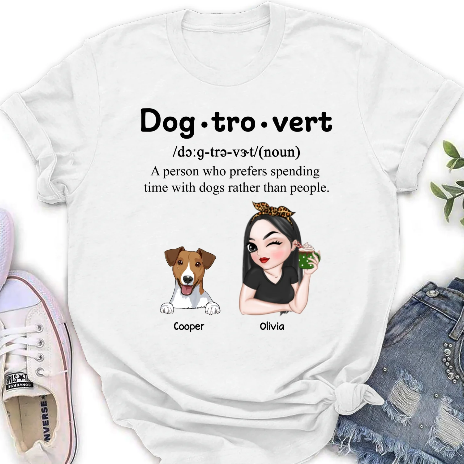 Im A Dogtrovert - Personalized Custom Women T-shirt - Image 6
