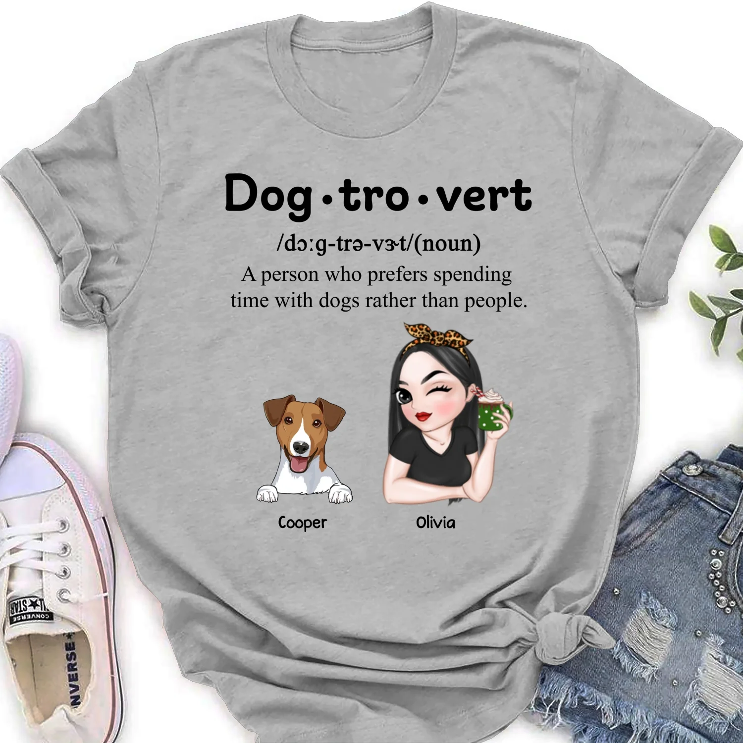 Im A Dogtrovert - Personalized Custom Women T-shirt - Image 7