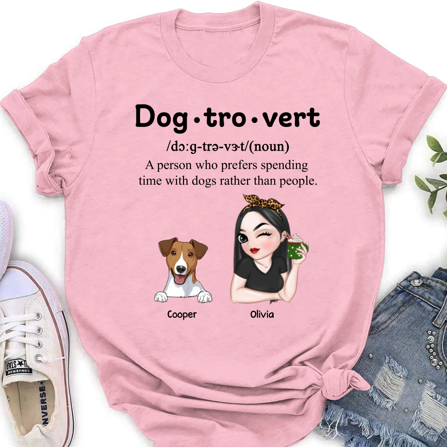 Im A Dogtrovert - Personalized Custom Women T-shirt - Image 8