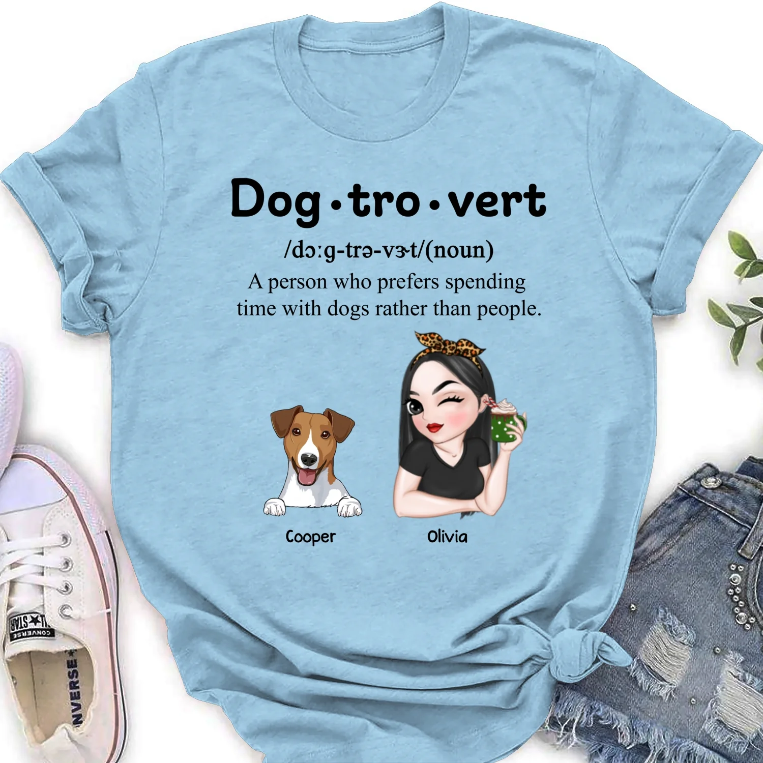 Im A Dogtrovert - Personalized Custom Women T-shirt - Image 9