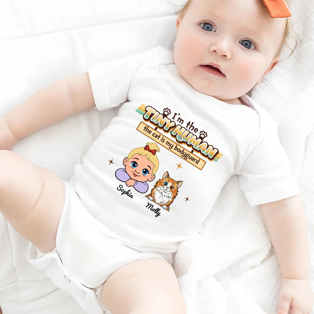 I'm The Tiny Human - Personalized Custom Baby Onesie - Image 5