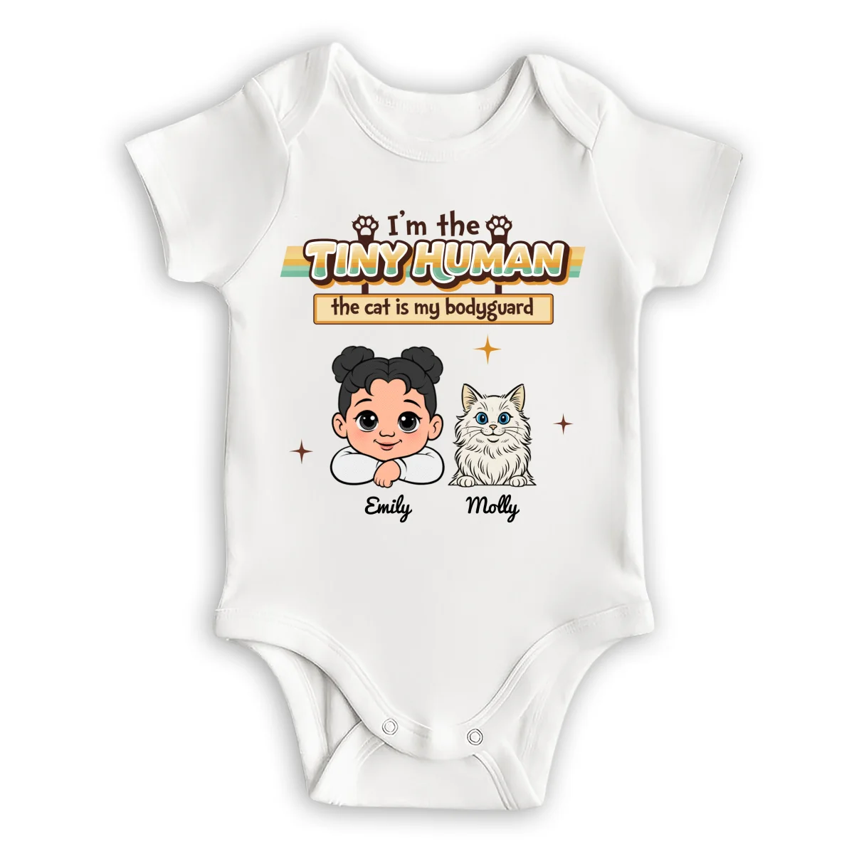 I'm The Tiny Human - Personalized Custom Baby Onesie - Image 6