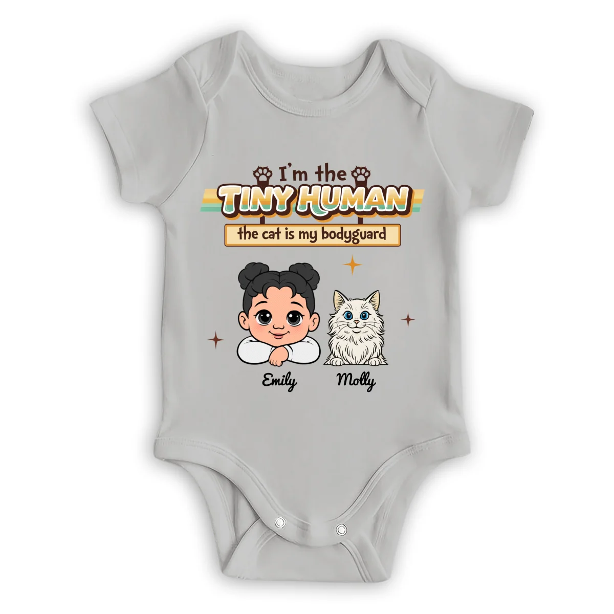 I'm The Tiny Human - Personalized Custom Baby Onesie - Image 7