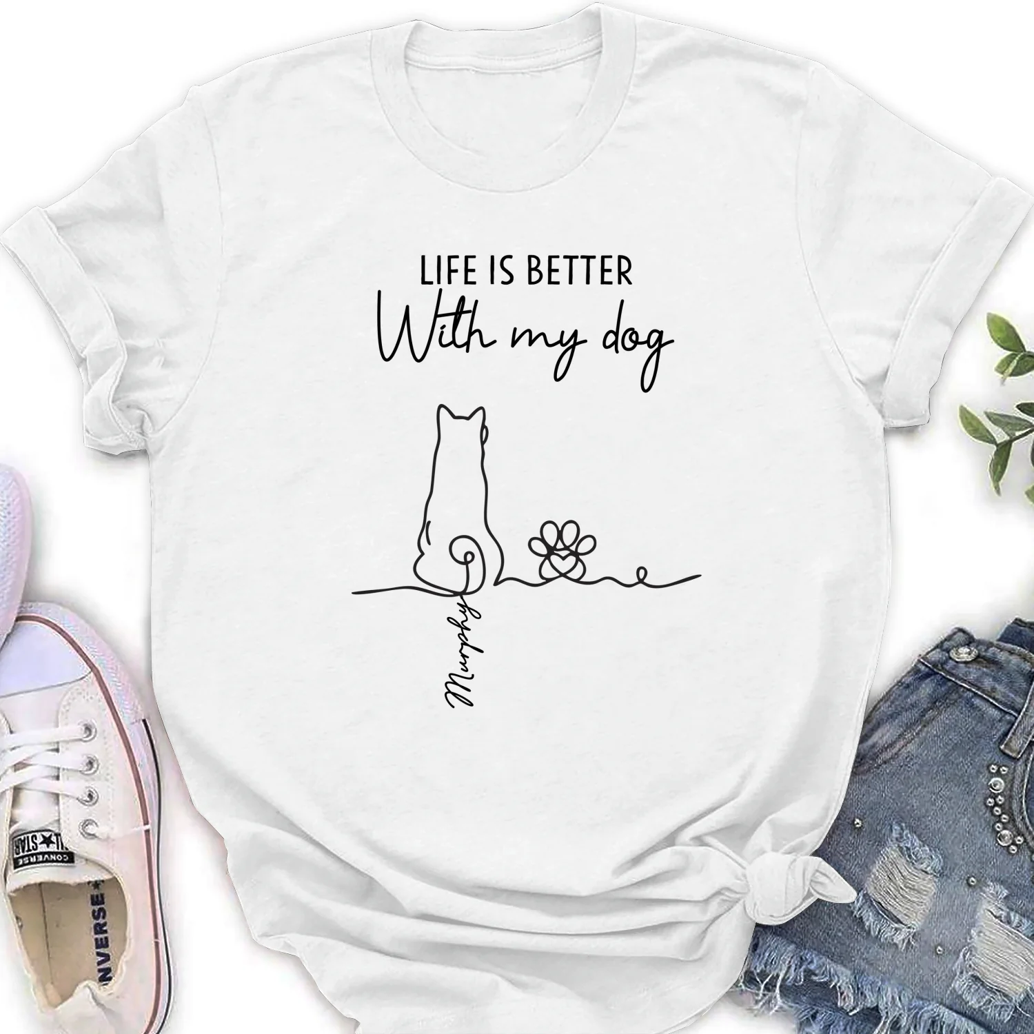 In Dogs We Trust - Personalized Custom Women's T-Shirt - Image 5