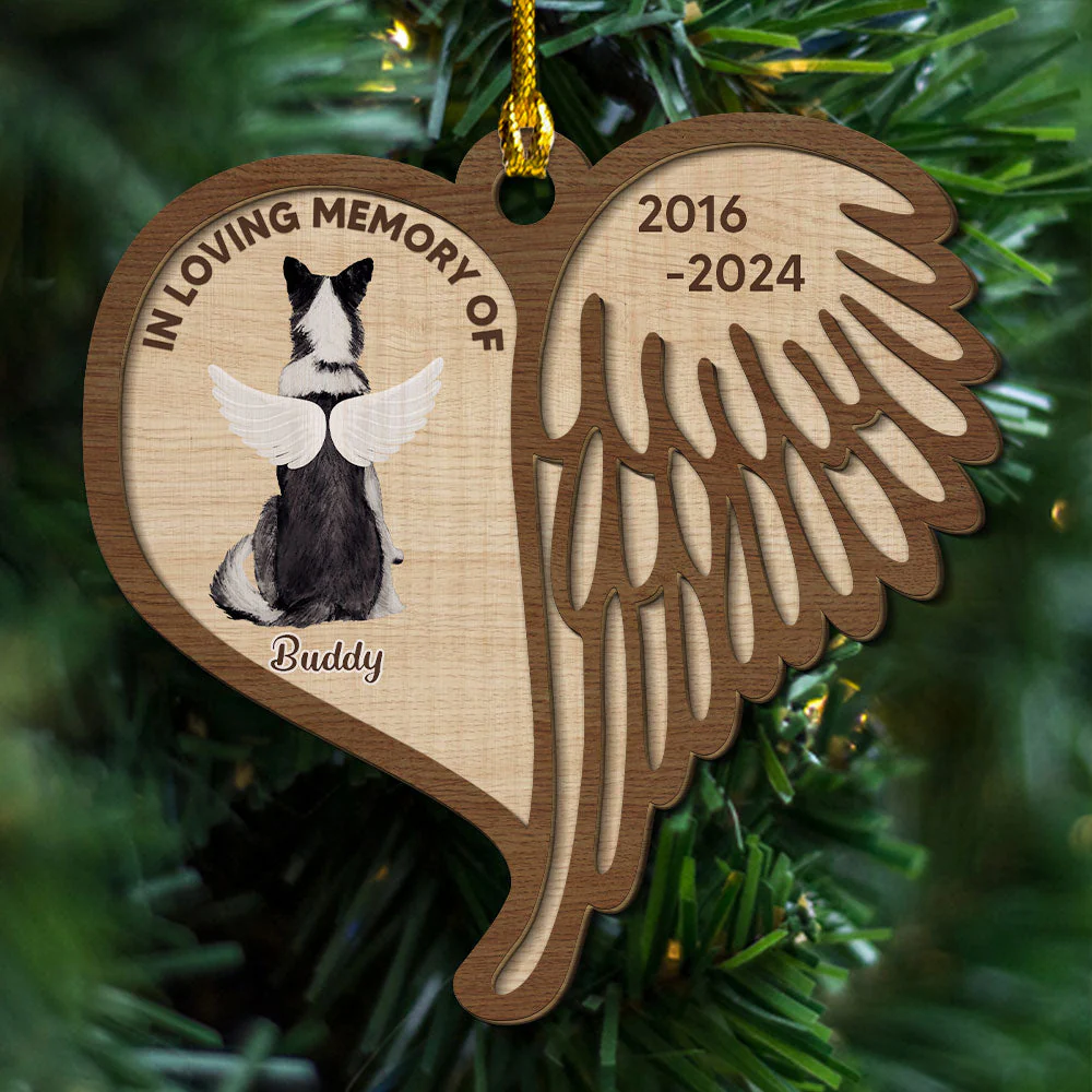 In Loving Memory - Personalized Custom 2-layered Wood Ornament - Image 2