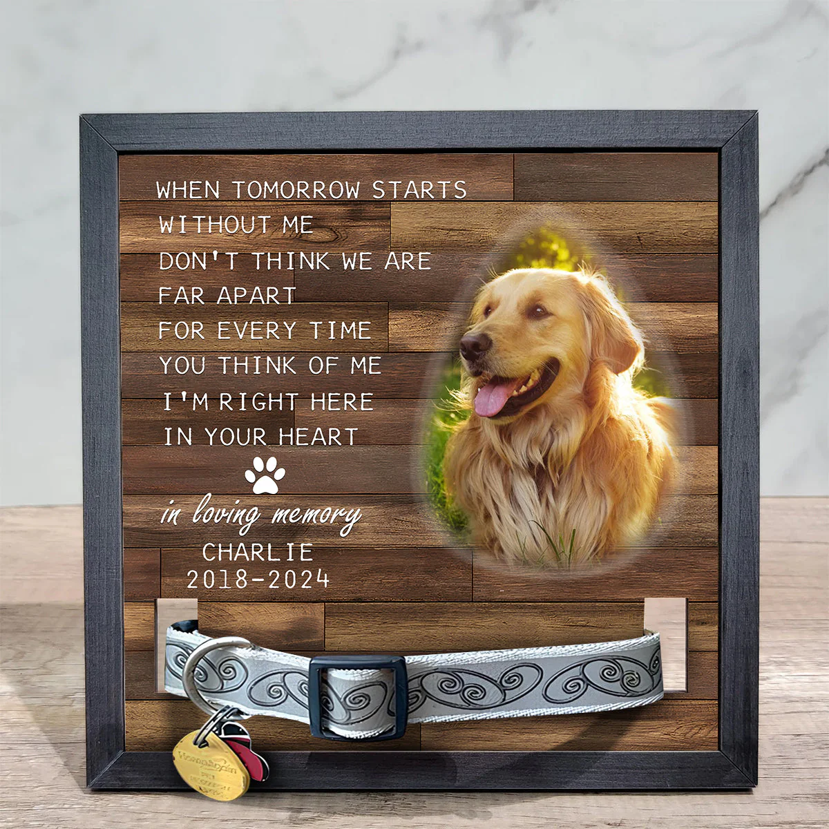 In Loving Memory - Personalized Custom Collar Frame - Image 5