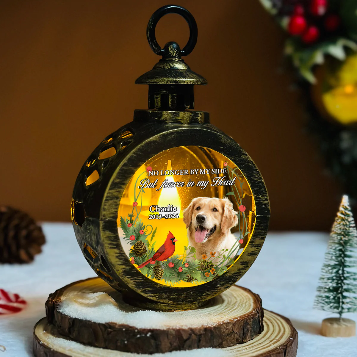 In My Heart Forever - Personalized Custom Christmas Lantern - Image 5