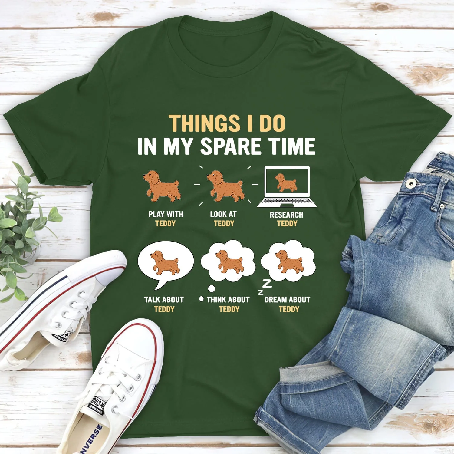 In My Spare Time - Personalized Custom Unisex T-shirt - Image 3