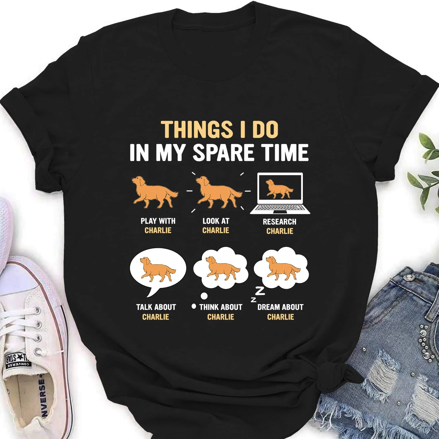 In My Spare Time - Personalized Custom Women's T-shirt - Image 3