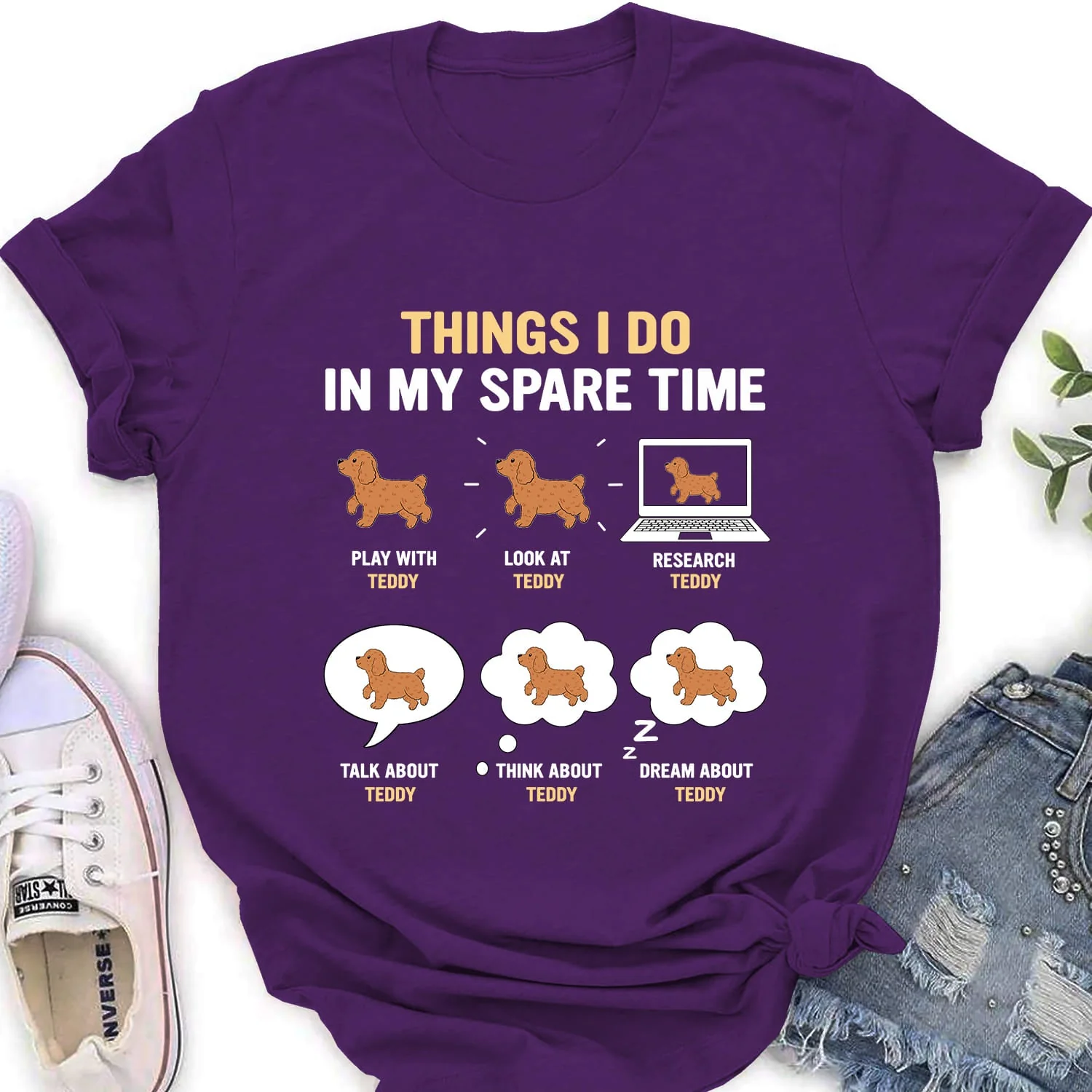 In My Spare Time - Personalized Custom Women's T-shirt - Image 5