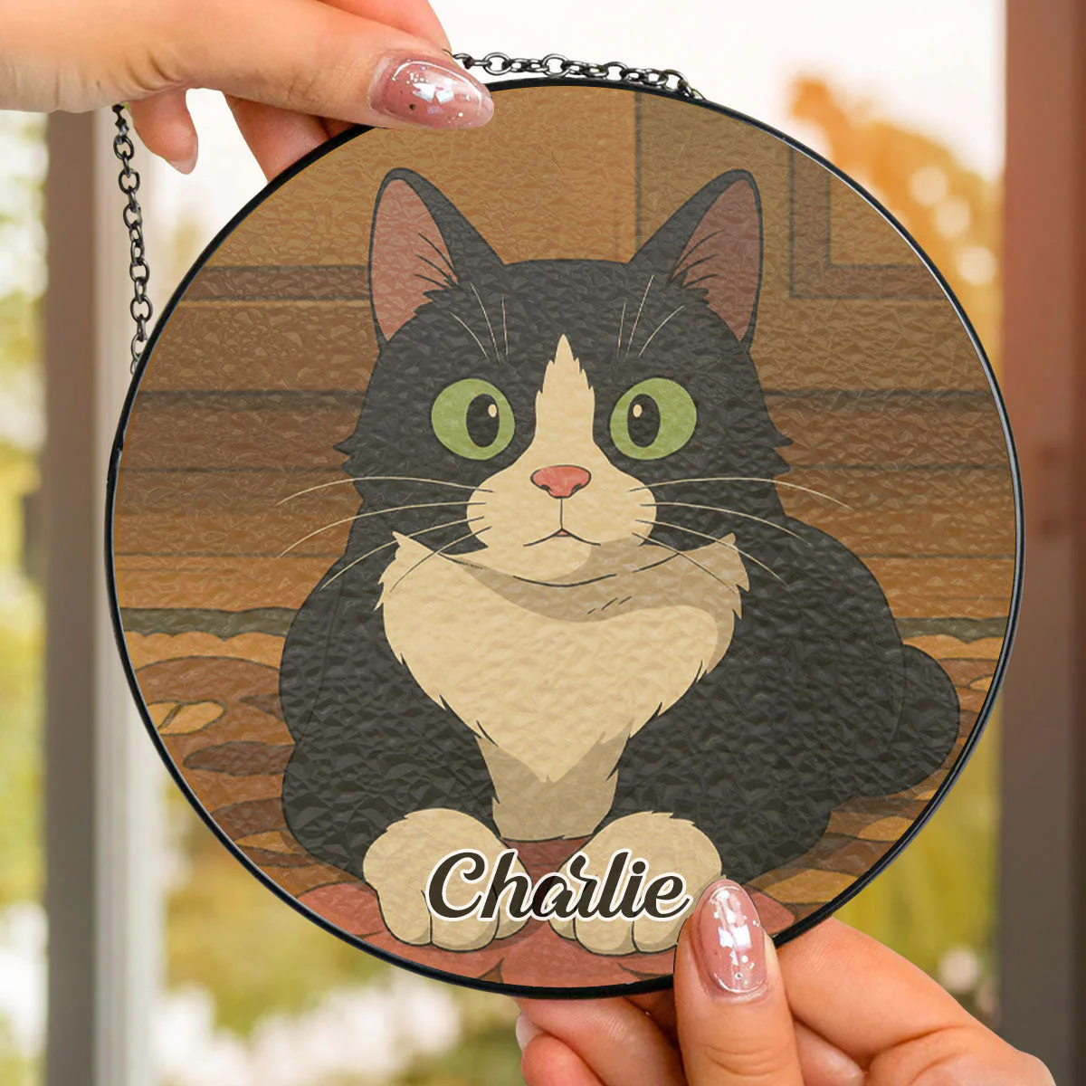 Here With Me - Personalized Custom Window Hanging Suncatcher - Image 3