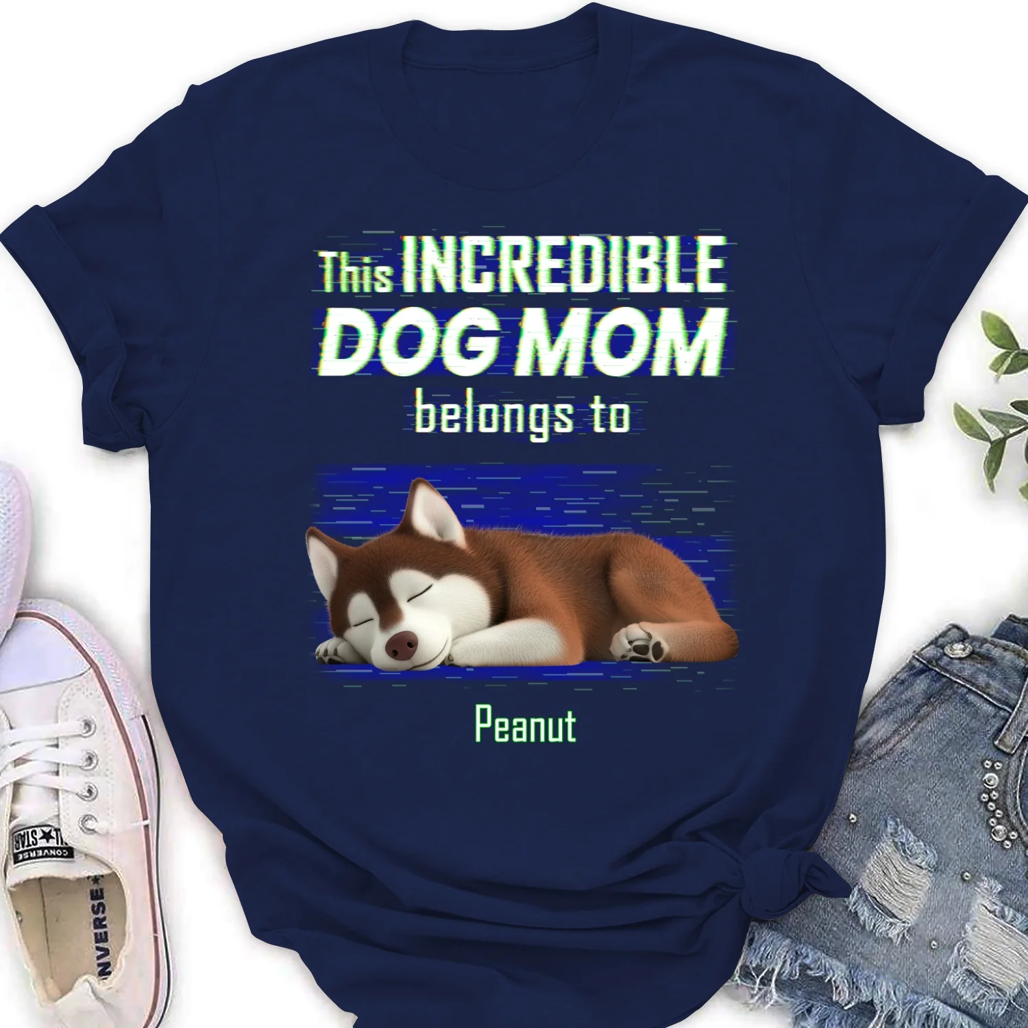 Incredible Dog Dad Belongs To Us - Personalized Custom Women's T-Shirt - Image 7