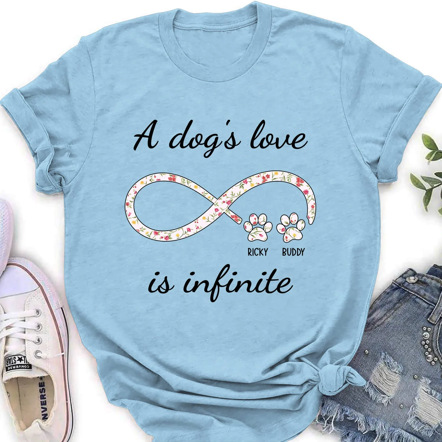 Infinite Love Pattern - Personalized Custom Women's T-shirt - Image 3