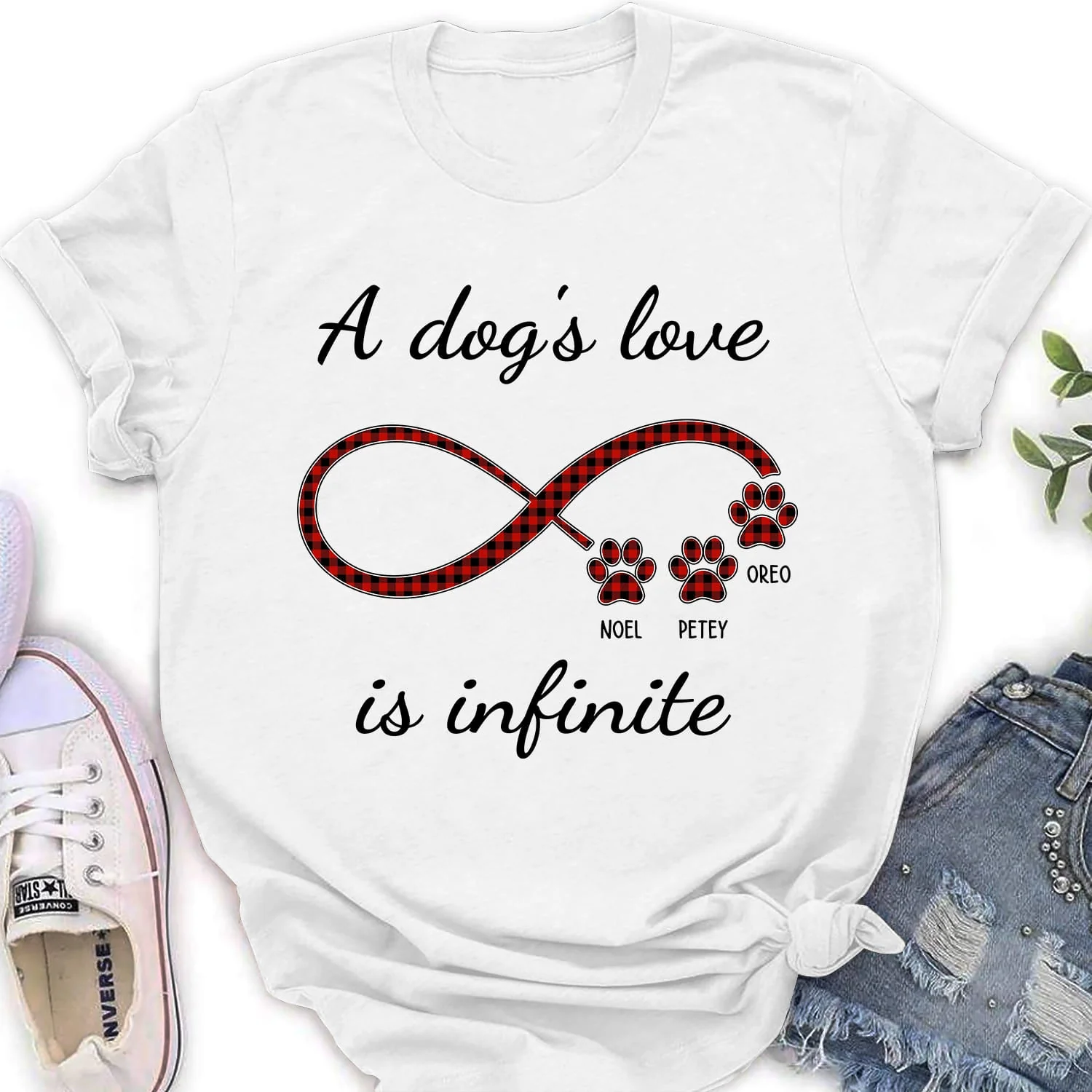 Infinite Love Pattern - Personalized Custom Women's T-shirt - Image 4
