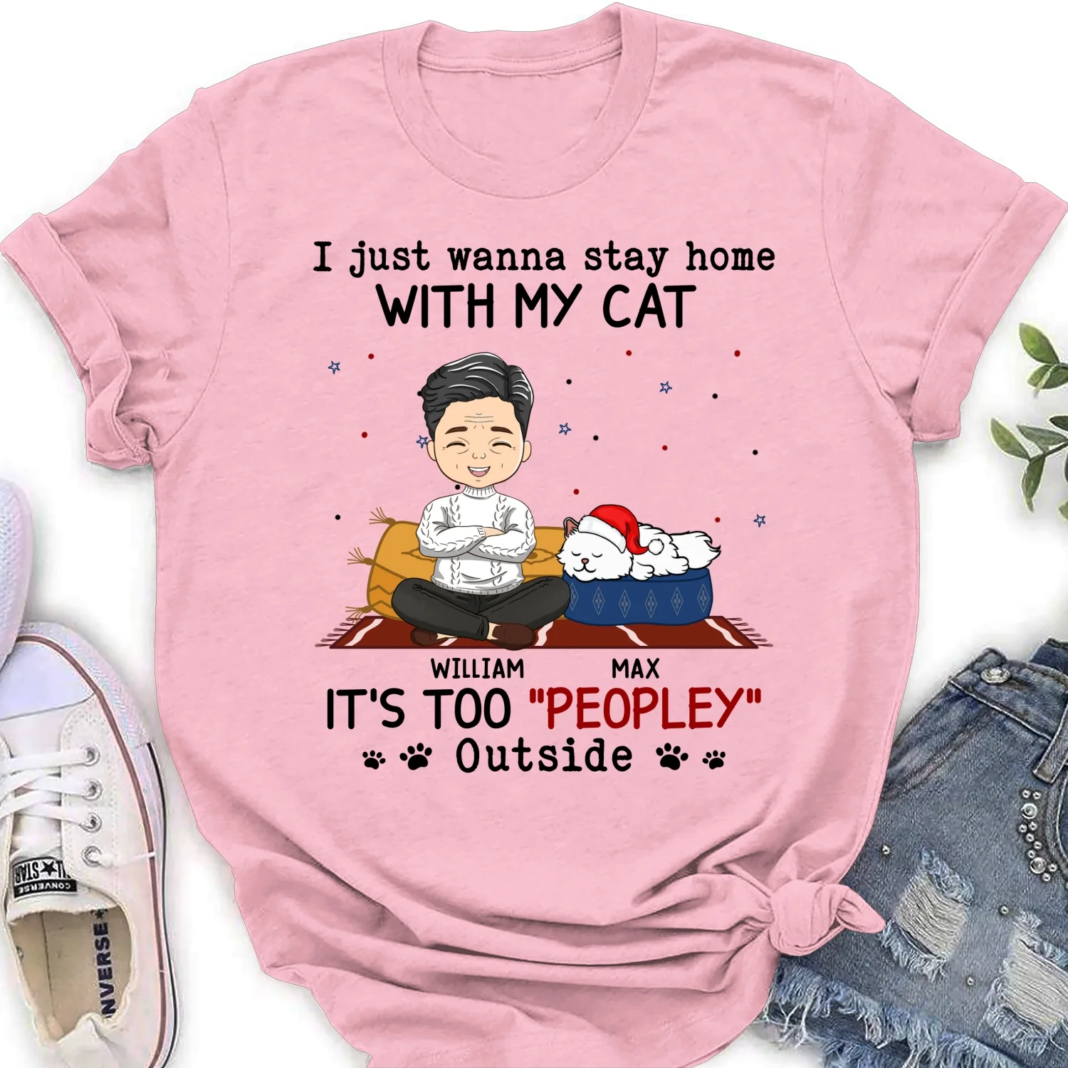 It Is Too Peopley Outside Ver Cat - Personalized Custom Women's T-shirt - Image 7
